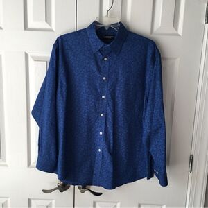 ROUNDTREE & YORKE Men’s Size XL Light & Dark Blue Long Sleeve Shirt Front Pocket